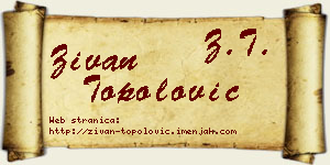 Živan Topolović vizit kartica